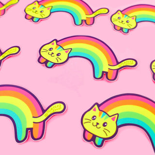 Turtle's Soup - Rainbow Kitty - Klistremerke - COLORPOP