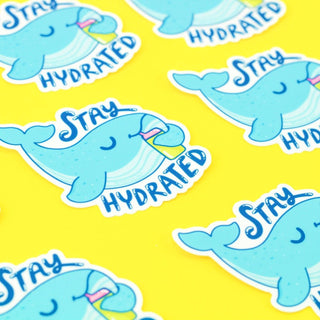 Turtle's Soup - Stay Hydrated Whale - Klistremerke - COLORPOP