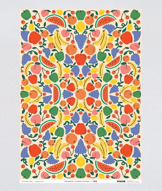 Wrap - Fruit Cocktail Gavepapir - 3 store ark - COLORPOP