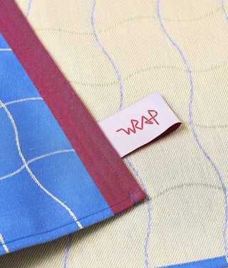 Wrap - Wave Grid Blue Vevd Kjøkkenhåndkle - COLORPOP