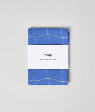 Wrap - Wave Grid Blue Vevd Kjøkkenhåndkle - COLORPOP