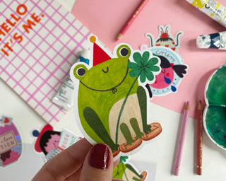 LUCKY FROG Klistremerke