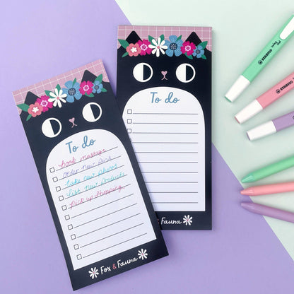Fox & Fauna - Floral Felines To Do List - Notatblokk - COLORPOP