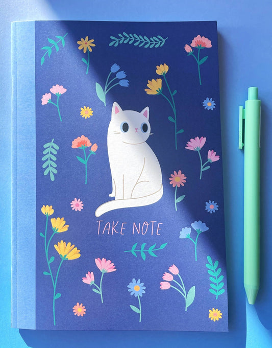 Paper Cat Club - Wildflower A5 Notatbok Blå - COLORPOP