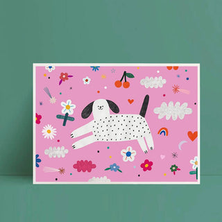 RUNNING DOG Giclee Print A4