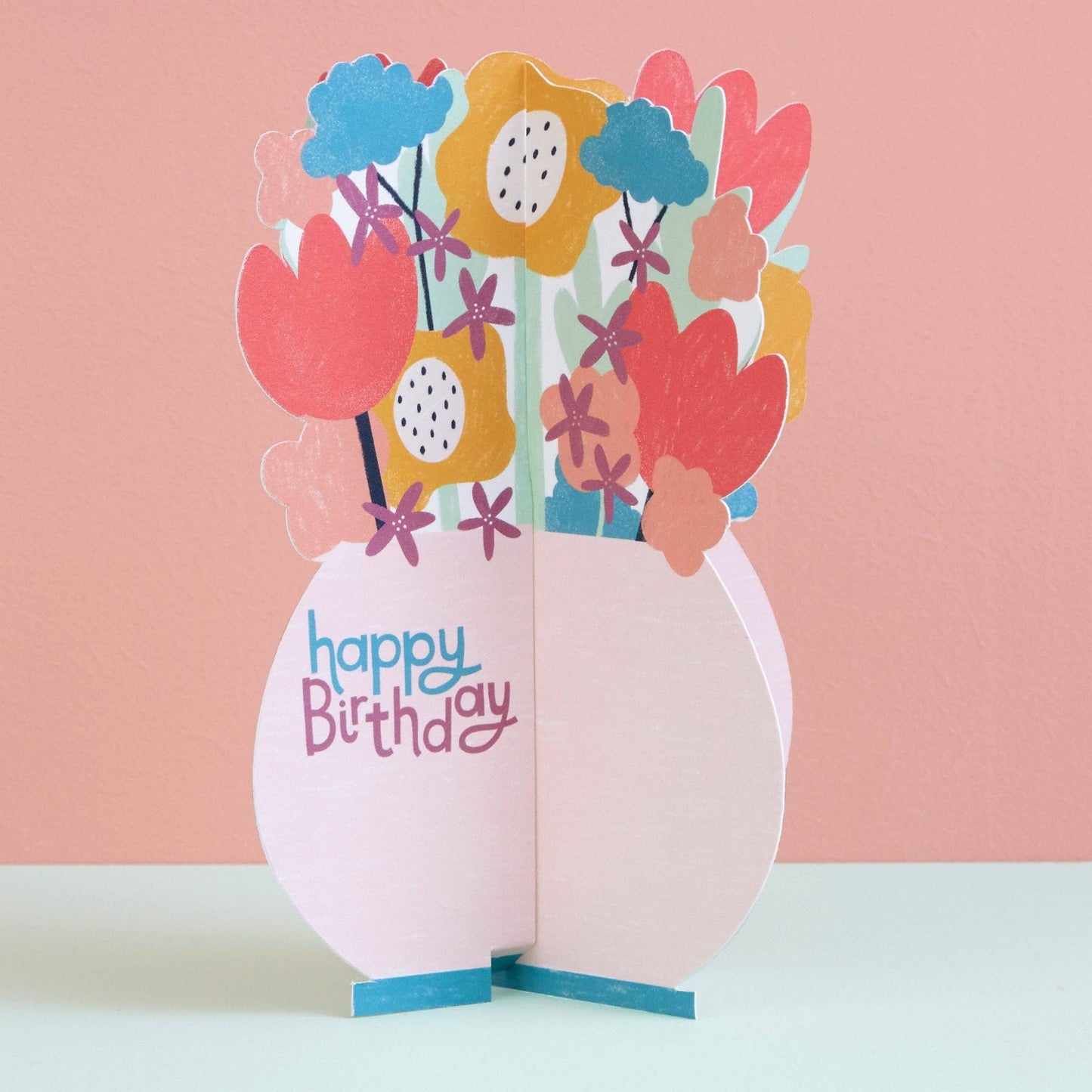 Happy Birthday 3D-kort Blomster