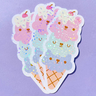 Ice Cream Glitter Klistremerke