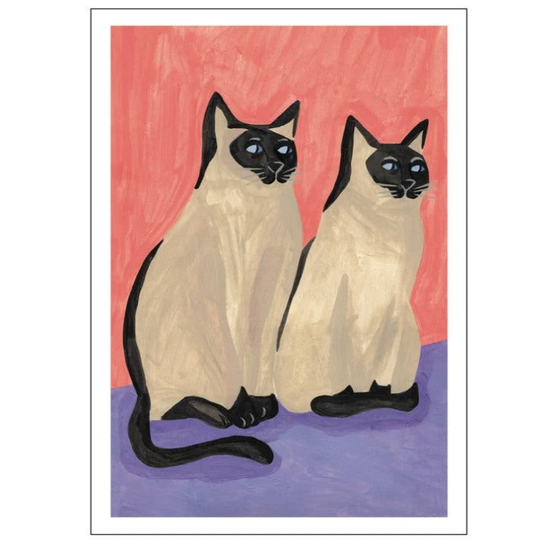 Plakat av to siamesiske katter Iga Illustration