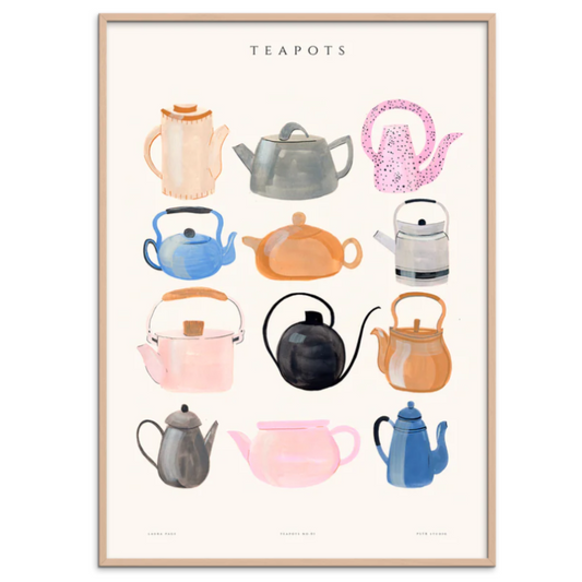 Laura - Teapots 30 x 40 cm Innrammet