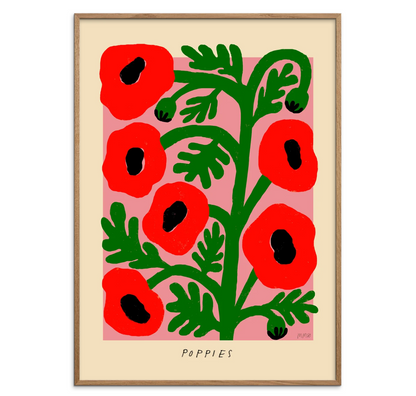 Madelen - Poppies 30 x 40 cm Innrammet