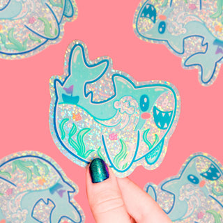Shark Ocean - Klistremerke (Glitter)