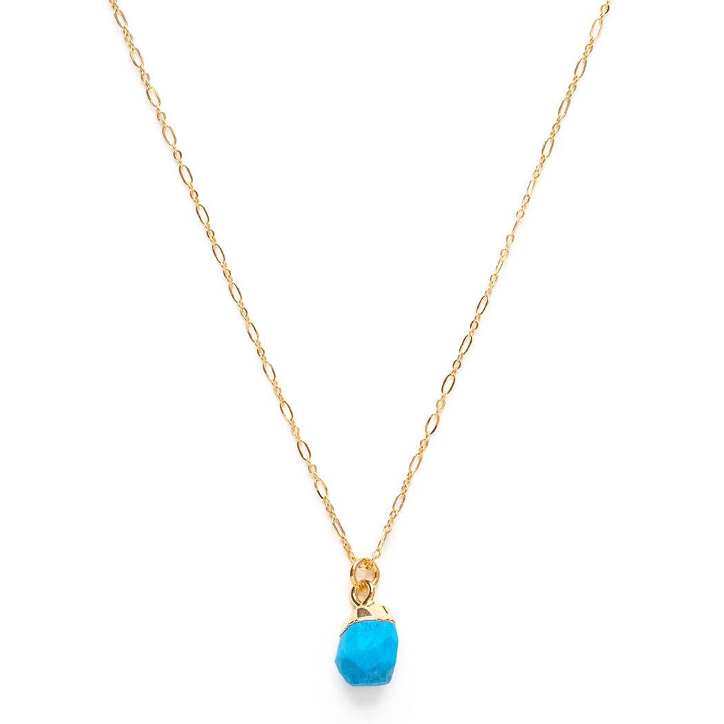 Raw Cut Gemstone Necklace - Turquoise