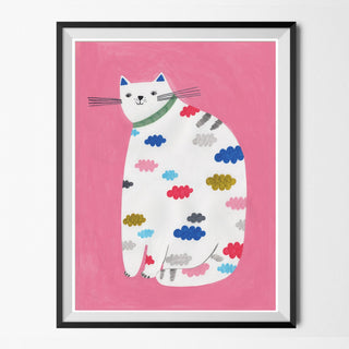 Daria Solak Illustrations - CLOUDS CAT Giclee Print A4 - COLORPOP