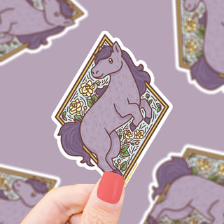 Cute Floral Horse - Klistremerke