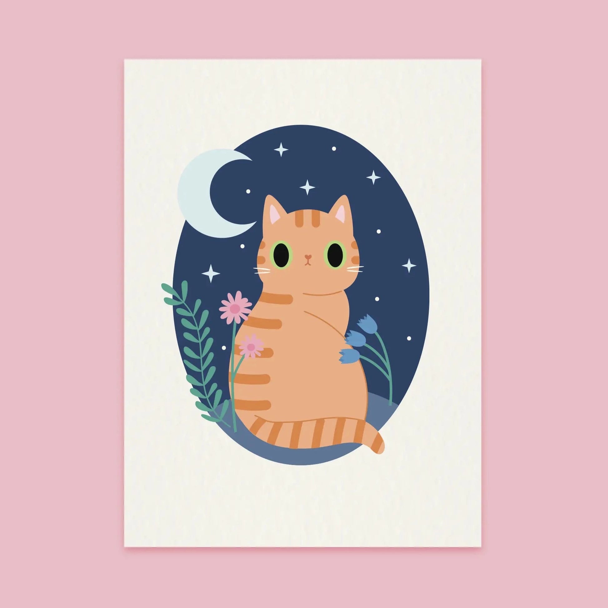 Paper Cat Club - Wildflower Cat Print Night - Velg farge på katten - Oransje katt - COLORPOP