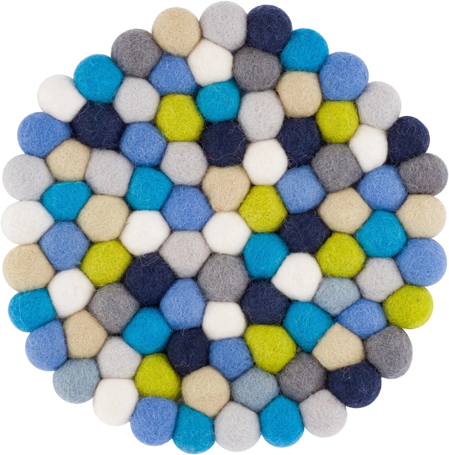 COLORPOP - Fair Trade Gryteunderlag i Ull - Multi Blå - COLORPOP