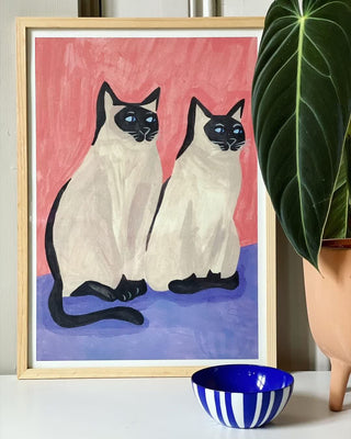 Kunstprint Innrammet - Twin Cats A3