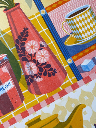 Printer Johnson - Teapot & Tulip - A3 Risograph Print - COLORPOP