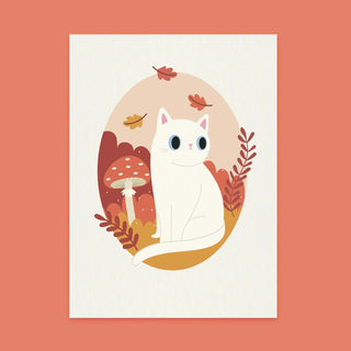 Paper Cat Club - Wildflower Cat Print Autumn - Velg farge på katten - COLORPOP