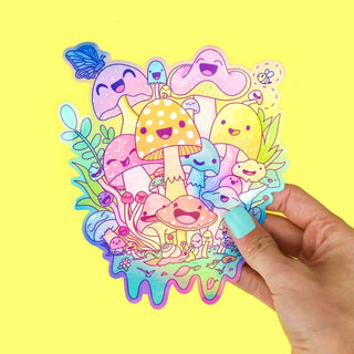 Turtle's Soup - Holographic Mushroom XL - Klistremerke - COLORPOP